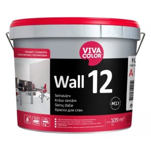 Vivacolor Wall 12 A Sienas krāsa, pusmatēta, 9L