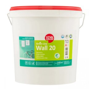 Vivacolor Wall 20 A Sienas krāsa, pusmatēta, bāze A, 11,7L