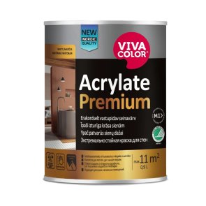 Vivacolor Acrylate Premium A  Mitrumizturīga iekšdarbu krāsa ar pretpelējuma piedevām, matēta, 0.9L
