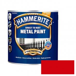 Hammerite Smooth Глянцевая защитная краска для металлических поверхностей, гладкая поверхность , sarkana 2.5L