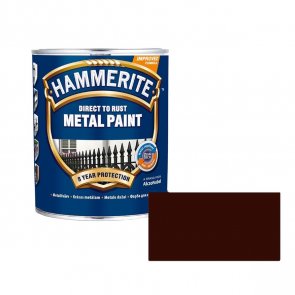 Hammerite Smooth Глянцевая защитная краска для металлических поверхностей, гладкая поверхность , tumši brūna 0.75L