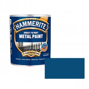 Hammerite Smooth Spīdīga aizsargkrāsa metāla virsmām, gluda virsma, zila 0.75L