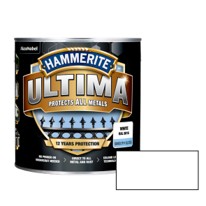 Hammerite Ultima Smooth Spīdīga ūdens bāzes krāsa metāla virsmām, balta 2.2L