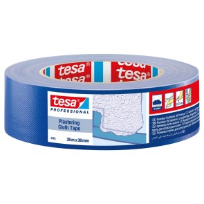 Tesa Plastering Cloth Tape Auduma krāsotāju lente ārdarbiem, UV (2 ned.), zila, 50mm x 25m