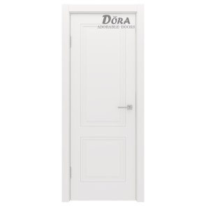 Dora Duo, Balta emalija, krāsotu durvju komplekts - Vērtne, Kārba, 2 Eņģes G60x200cm