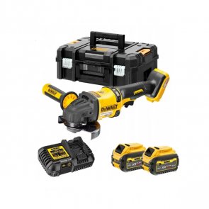 DeWalt Аккумуляторная угловая шлифмашина 54V XR FlexVolt, 125 м (+2x6,0A·ч, зарядное устройство, кофр) DCG418T2-QW