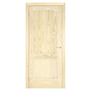 Madepar Malaga Neapstrādātas priedes masīvkoka durvis, finierēta durvju vērtne ar frēzējumu slēdzenei, 61x203cm