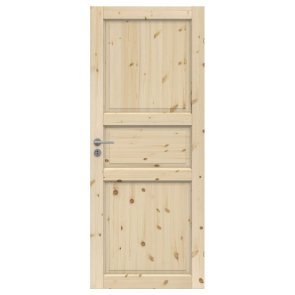 Swedoor Tradition 51 Neapstrādātas priedes masīvkoka durvis, komplekts - Vērtne, Kārba, Slēdzene, 2 Eņģes, 82.5x204cm