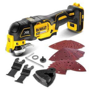 DeWalt Аккумуляторный многофункциональный инструмент 18 В, 300W, с аксессуарами DeWalt Akumulatora Multifunkcionāls instruments 18V, ar aksesuāriem (bez akumulatora, lādētāja) DCS356N-XJ