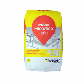 Weber M100/600 W зимний цементный кладочный раствор Weber M100/600 ziemas cementa mūrjava, 25kg