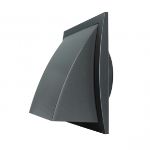 Europlast Решетка пластмассовая, с обратным клапаном 190x190 мм Ø125mm, antracīts