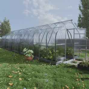 Baumera Klasika STANDART Siltumnīca ar pamatiem un polikarbonāta pārklājumu 4mm, 2.5x10m (25m2)