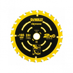 DeWalt Zāģripa EXTREME 165x20mm, 24T