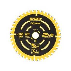 DeWalt Zāģripa EXTREME 165x20mm, 40T