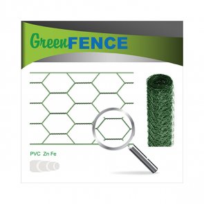 Vilmars Heksagonālais Žogs, PVC pārklājums, rūts 25x25mm, D1mm stieple 1.0x10m