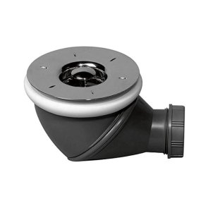 Wirquin James Dušas paliktņa sifons, plastmasas, d=90x50mm, pelēks/hroms