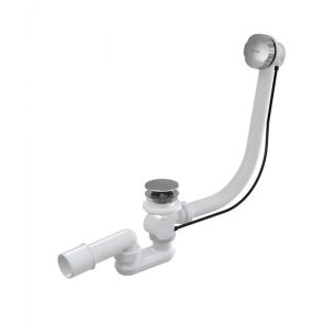 Ravak Сифон для ванны с перепускной системой, пластмасса , d=40/50mm, trose 570mm, balts/hroms (X01766)