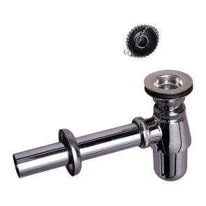 Wirquin Izlietnes sifons ar izplūdi un korķi ar ķēdi, 1.1/4 collas x 32mm, hromēts misiņš