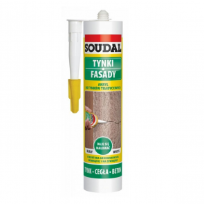 Soudal Acryl Fassade Špaktelēšanas akrila hermētiķis ārdarbiem, balts, 280ml 