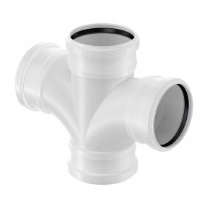 Uponor Decibel Шумоподавляющая канализационная крестовина с муфтами 88,5°, D110/110/110mm