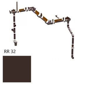 Scala PVC Lietus ūdens noteksistēma, 125/80mm, brūna
