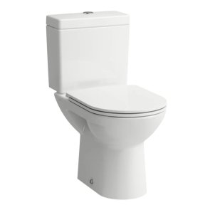 Laufen Pro Classic Унитаз с крышкой SC Slim, свободно стоящий, горизонтальный выпуск, подключение сбоку Laufen Pro ClassicTualetes pods ar SC Slim vāku, brīvi stāvošs, horizontāls izvads, pievads no sāniem, 360x670mm, balts