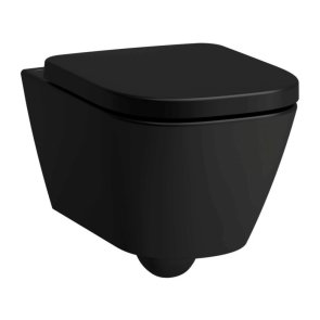 Laufen Meda Rimless Унитаз с крышкой QR/SC, крепится к стене, silent flush , 360x540mm, matēts melns