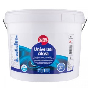 Vivacolor Universal Akva Ūdens bāzes krāsa kokam un metālam, pusspīdīga, bāze A, 9L