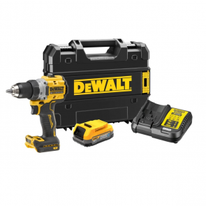 DeWalt Аккумуляторная дрель-шуруповерт, 18 В XR, BL (+1x1.7Ah, lādētājs, koferis) DCD800E1T-QW