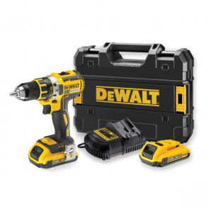 DeWalt Аккумуляторная дрель-шуруповерт 18V XR Li-Ion, BL (+2x2,0A·ч, зарядное устройство, кофр) DCD790D2-QW