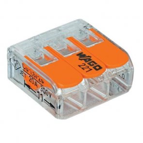 Wago Универсальная клеммная коробка 3 -vadu 32A/450V 0.2-4mm 2/5g. 221-413 blisterī
