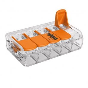 Wago Универсальная клеммная коробка 5 -vadu 32A/450V 0.2-4mm 2/5g. 221-415 blisterī