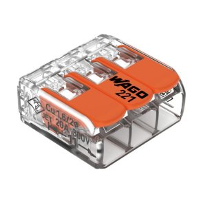 Wago Универсальная клеммная коробка 3 -vadu 32A/450V 0.2-4mm 2/5g. 221-413 blisterī