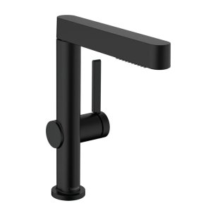 Hansgrohe Finoris 230 Смеситель для раковины в ванной комнате с выдвижным душем, с push-open Hansgrohe Finoris 230 Virtuves izlietnes maisītājs ar izvelkamu dušu, ar push-open, matēts melns