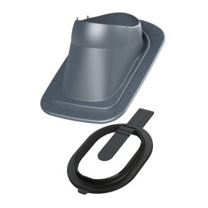 Vilpe Classic Vino Click Ventilācijas izvada pieslēgums valcprofila un bitumena šindeļu jumtiem, pelēks