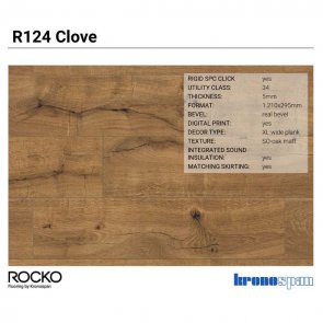 Kronospan Виниловый пол Rocko SPC 34-й класс Kronospan Vinila grīda R124 Rocko SPC 34.klase, 5x295x1210mm, 2.50m2