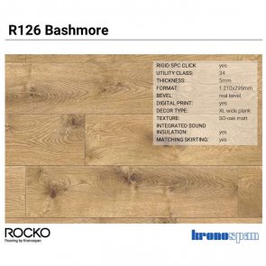 Kronospan Виниловый пол Rocko SPC 34-й класс Kronospan Vinila grīda R126 Rocko SPC 34.klase, 5x295x1210mm, 2.50m2