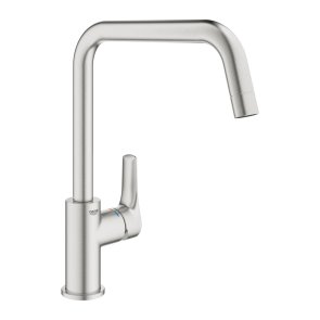 Grohe Eurosmart Смеситель для кухонной раковины, U-образный излив , 1/2 collas, supersteel