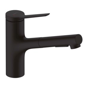 Hansgrohe Zesis M33 150 Смеситель для кухонной раковины с выдвижным душем, +sBox , matēts melns