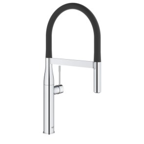Grohe Essence Смеситель для кухонной раковины с выдвижным душем , hroms/matēts melns
