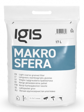 Igis MIKROSFERA готовая к употреблению легкая крупнозернистая шпаклевочная масса , 17L