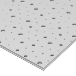 Knauf Cleaneo UFF 8/18 R Perforēta ģipša plāksne skaņas absorbcijai, 12.5x1188x1998mm, 2.373m2, melns audums