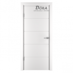 Dora Line X D27, Balta emalija, krāsotu durvju komplekts - Vērtne, Kārba, 2 Eņģes, G60x200cm