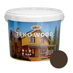 Elvi Teko Wood Koka fasādes krāsa, tumši brūna, 9L