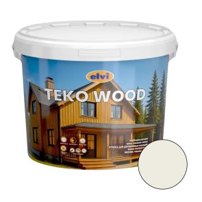 Elvi Teko Wood Koka fasādes krāsa, balta, 9L