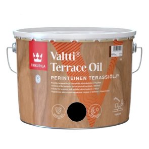 Tikkurila Valtti Terrace Oil Eļļa uz šķīdinātāja bāzes dārza mēbelēm un terasēm, melna, 9L