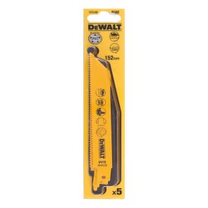 DeWalt Zobenzāģa BiM asmeņi kokam/metālam 152mm, 10TPI (5gab), DT2345-QZ